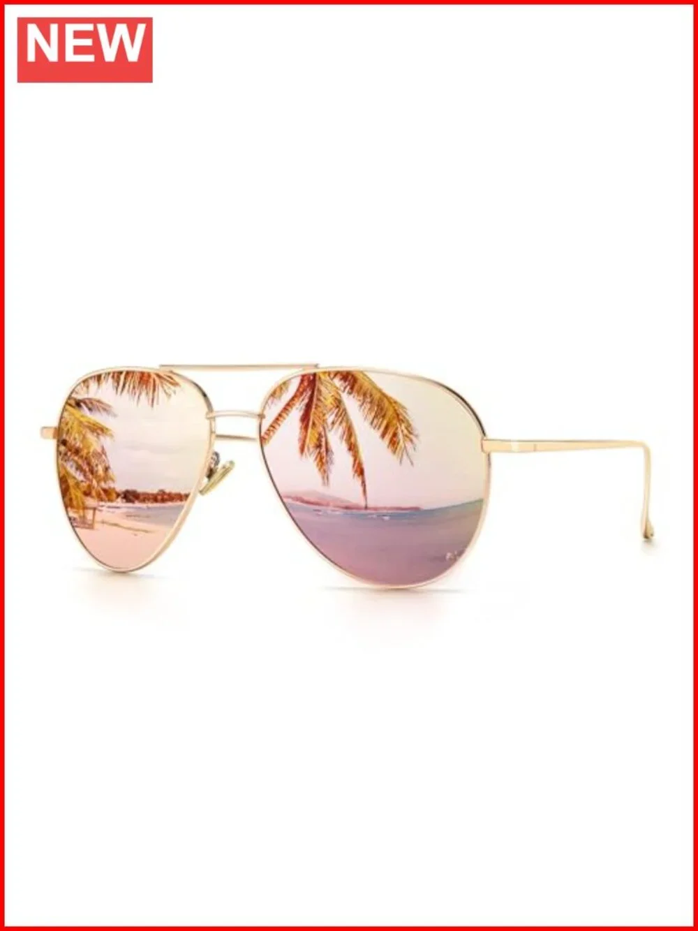 Lightweight Oversized Aviator Sunglasses - Mirrored Polarized Lens Classic Style